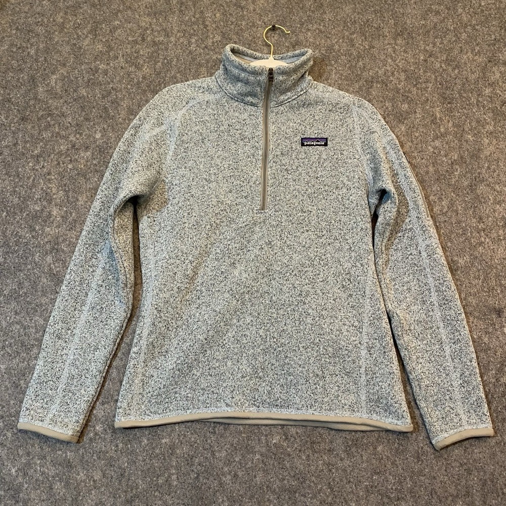 PATAGONIA Women's Better Sweater 1/4 Zip Fleece Size M Blue Gray 25618FA19 HABL